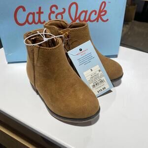 Cat & Jack Boots Toddler Girls Sz 5 Penelope Brown Booties Zipper New with Tags!